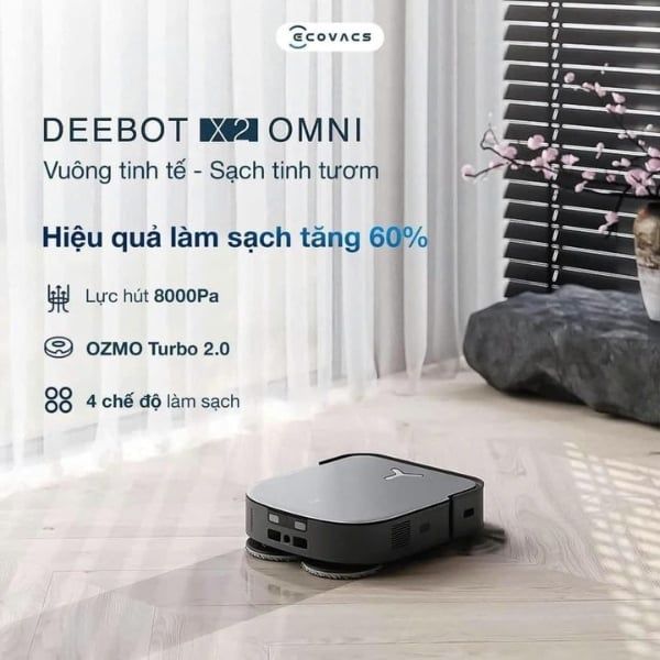 Robot hút bụi lau nhà Ecovacs Deebot X2 Omni là cải tiến đột phá mới nhất của ECOVACS.