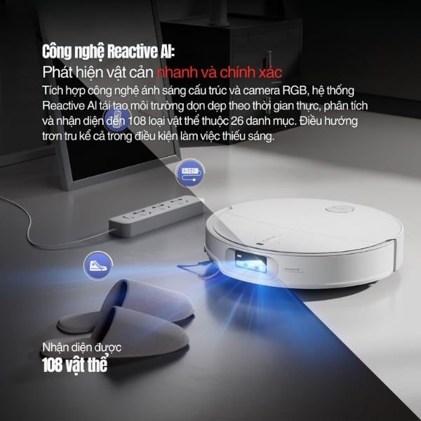 Nhận diện vật cản Reactive AI – Công nghệ thông minh trên Roborock Q Revo EdgeT