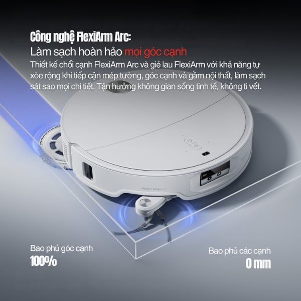 Robot hút bụi lau nhà Roborock Q Revo EdgeT FlexiArm – Lau sát cạnh, dọn góc siêu sâu