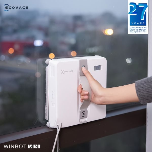 Robot lau kính Ecovacs Winbot mini Thiết kế nhỏ gọn, giải pháp hoàn hảo cho các khu vực khó tiếp cận