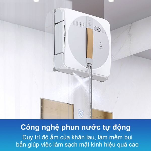 Robot lau kính Ecovacs Winbot W1 Pro Công nghệ phun nước chéo tự động