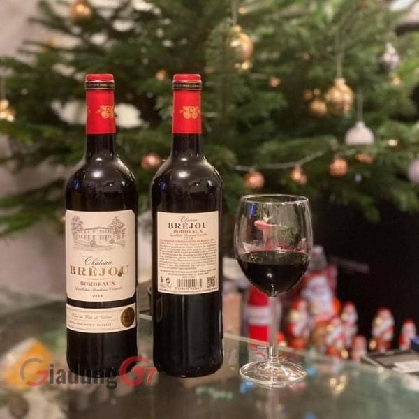 2 chai Rượu Vang Đỏ Chát Chateau Bréjou Bordeaux 14,5%
