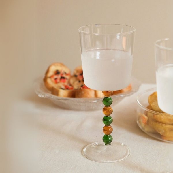 Set 2 ly IVV Collier 300ml có chân làm bằng thủy tinh borosilicate trong suốt