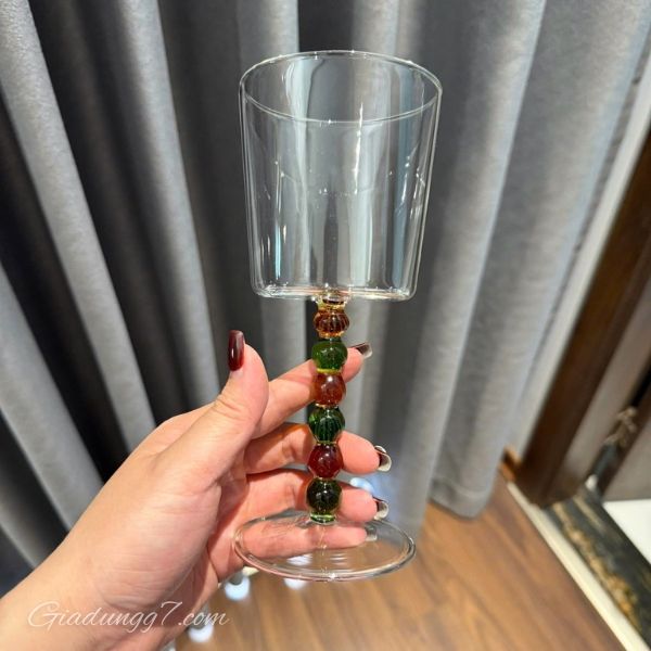 Set 2 ly IVV Collier 300ml có chân làm bằng thủy tinh borosilicate trong suốt