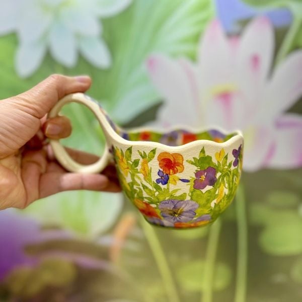 Set 2 Tách Hoa Văn Độc Đáo – Phong Cách EU Home Thiết Kế Hoa Văn Tinh Xảo – Vẻ Đẹp Gần Gũi Với Thiên Nhiên