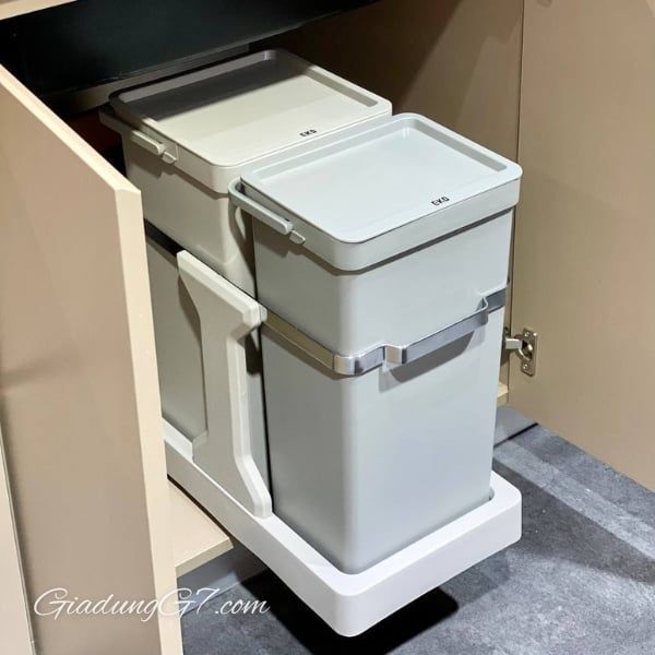 Set 2 thùng rác EKO Deco Duo EK9932 20L & 15L Tươi mới và gọn gàng cho không gian bếp