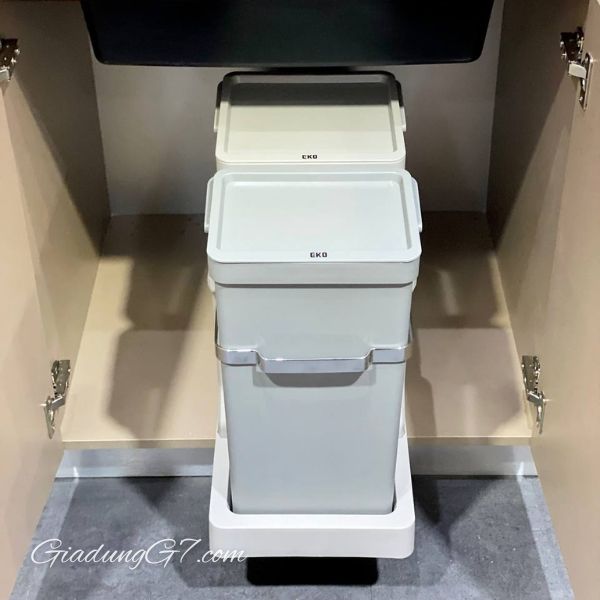 Set 2 thùng rác EKO Deco Duo EK9932 20L & 15L Hiệu quả cho nhà bếp, tiết kiệm không gian