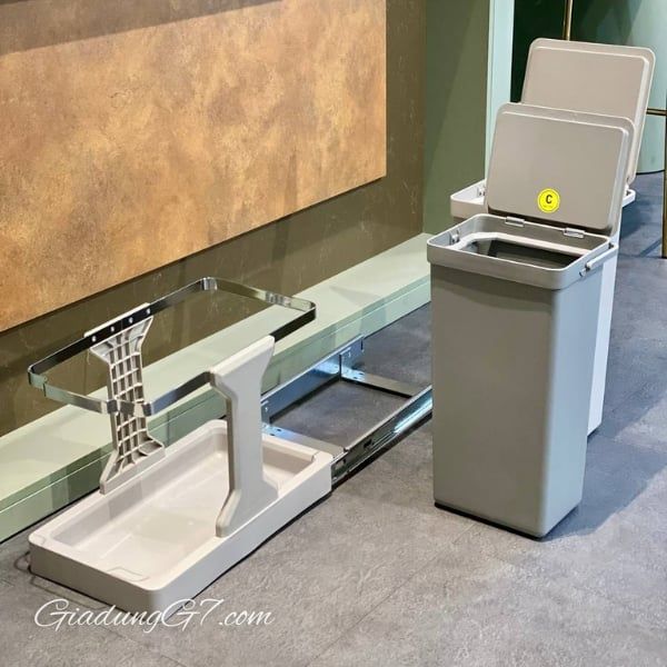 Set 2 thùng rác EKO Deco Duo EK9932 20L & 15L Tươi mới và gọn gàng cho không gian bếp