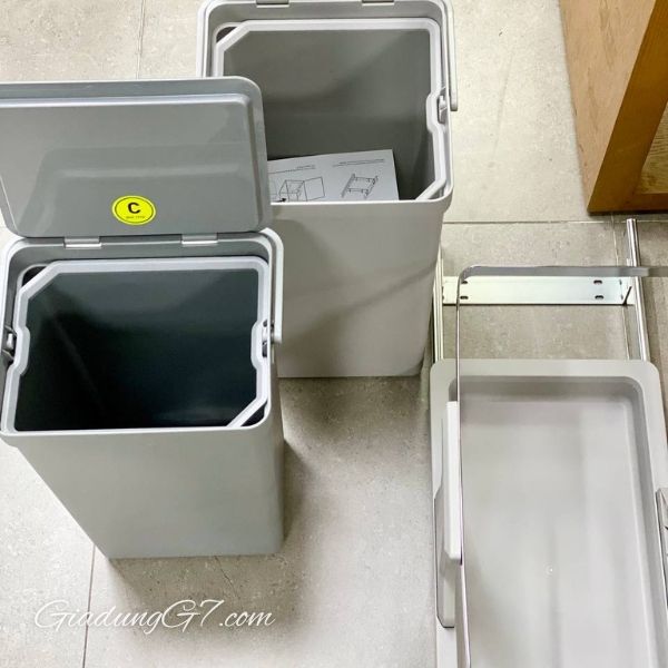 Set 2 thùng rác EKO Deco Duo EK9932 20L & 15L Tươi mới và gọn gàng cho không gian bếp