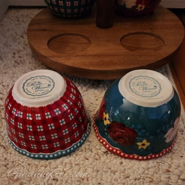 Set 4 bát gia vị kèm khay đế xoay The Pioneer Woman Lazy Susan Kích Thước Tiện Dụng