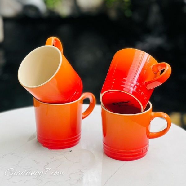 Set 4 cốc sứ Le Creuset Metallic 350ml màu cam - 79113350900000 – Phiên Bản Metallic Pearlized Light Cerise