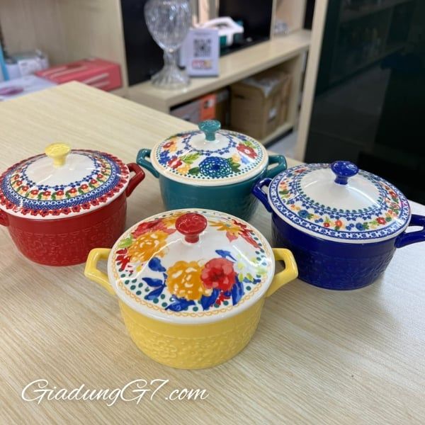Set 4 nồi sứ mini The Pioneer Woman Thiết Kế Đẹp Mắt và Tiện Dụng