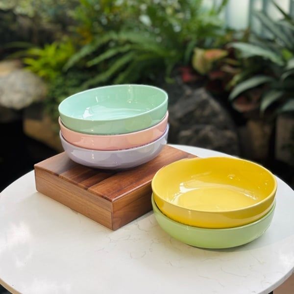 Set 5 bát Le Creuset 18cm - 69270186869014 đường kính 18 cm (cao ~5 cm), thuộc dòng Sphere/Deep Plate của Le Creuset