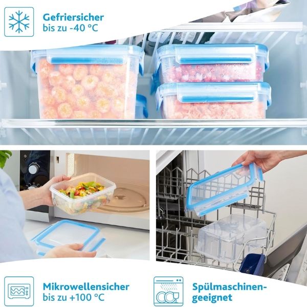 Set 5 Hộp đựng thực phẩm Emsa 508568 Có thể làm nóng bằng lò vi sóng ở nhiệt độ thích hợp