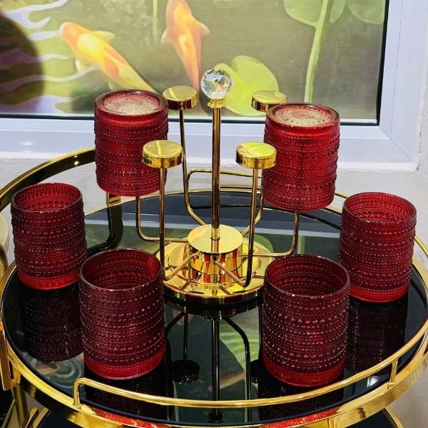 Set 6 Cốc Vân Hạt Viola 295ml Thủy Tinh Cao Cấp – Bền, An Toàn & Thân Thiện Với Sức Khỏe