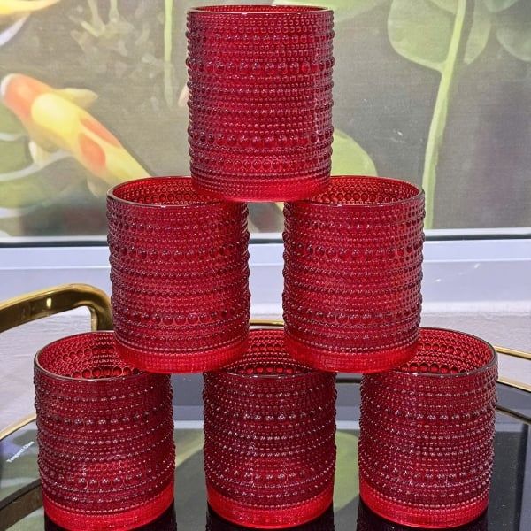 Set 6 Cốc Vân Hạt Viola 295ml Thiết Kế Cổ Điển Hạt Nổi – Tạo Điểm Nhấn Độc Đáo