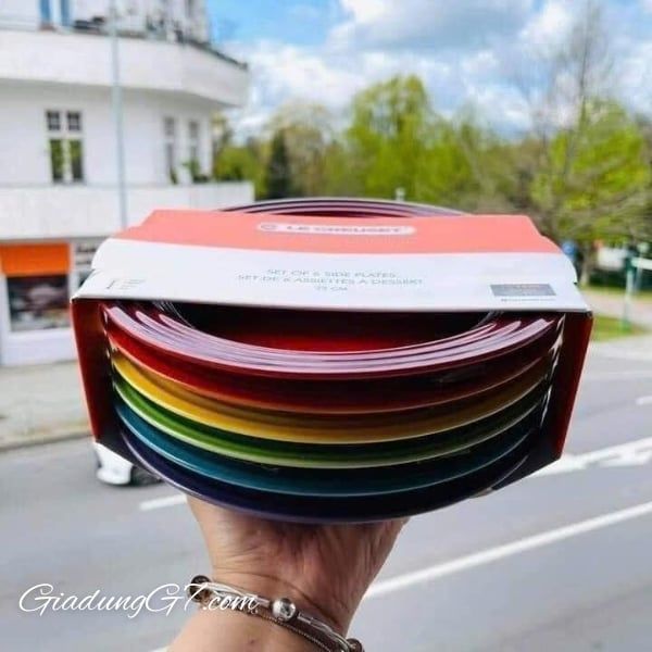 Set 6 đĩa Le Creuset cầu vồng 22cm An toàn với máy rửa chén