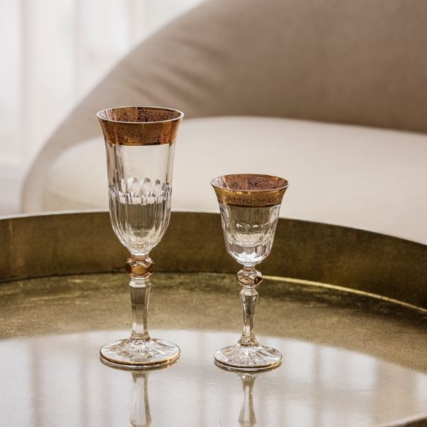 Set 6 ly pha lê Ales Zverina Laura Romantic 60ml Pha lê trong suốt, thủ công tinh xảo