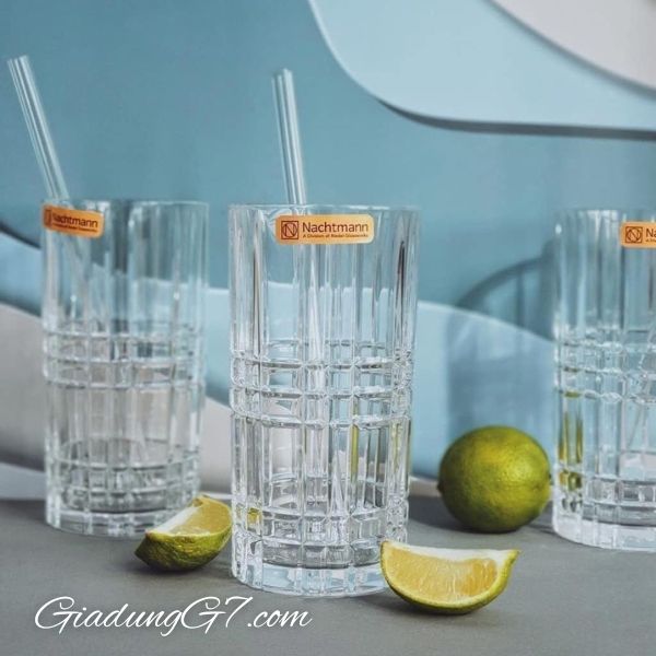 Set 8 cốc kèm ống hút Nachtmann Glasset Highland 340/440ml Thiết kế tinh xảo, hiện đại, trong suốt và không tì vết.