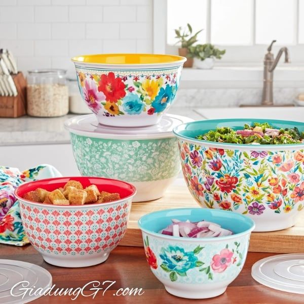 Set 10 món Âu trộn bột The Pioneer Woman Petal Party – Bát Trộn Đa Năng Cho Mọi Bữa Ăn