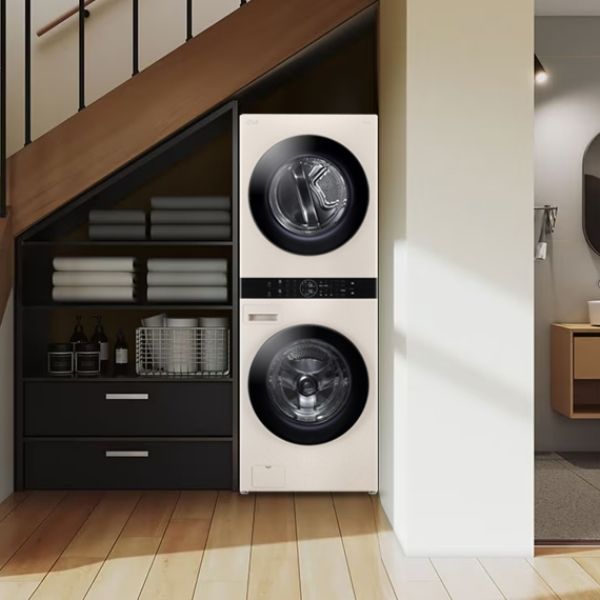 LG WashTower WT1410NHE Giặt 14kg sấy 10kg - Một máy giặt và máy sấy trong một và phù hợp với không gian nhỏ hơn.