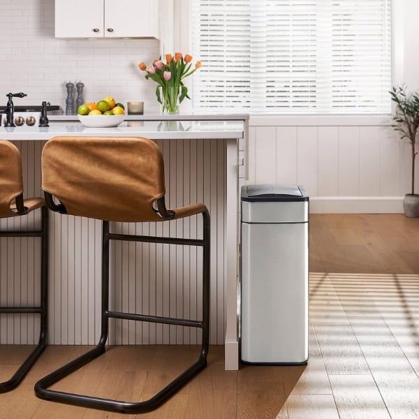 Thùng rác cảm biến cánh bướm Elpheco ELPH9811 20L - Trắng/Bạc/Kem