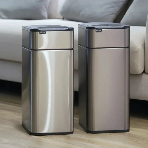 Thùng rác cảm biến cánh bướm Elpheco ELPH9811 20L - Trắng/Bạc/Kem