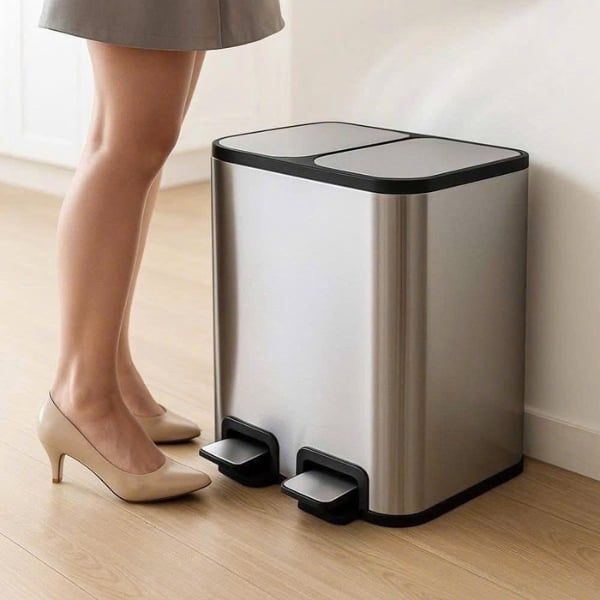 Thùng rác đạp chân đôi Elpheco ELPH7714 50L Thiết kế hoàn hảo
