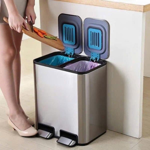 Thùng rác đạp chân đôi Elpheco ELPH7714 50L Thiết kế hoàn hảo