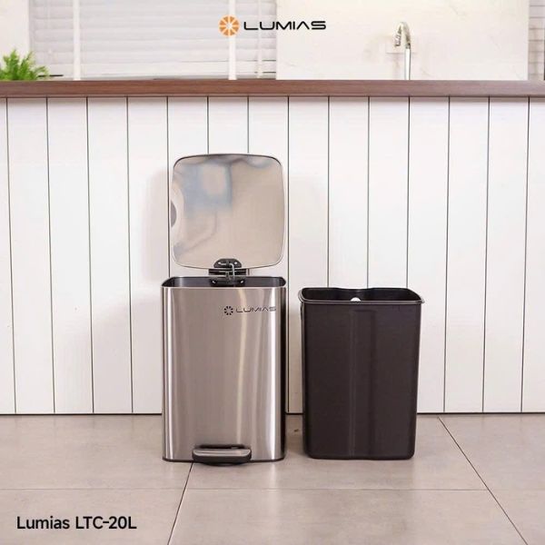 Thùng rác đạp chân Lumias LTC-20L Kiểu bàn đạp công thái học, dễ sử dụng