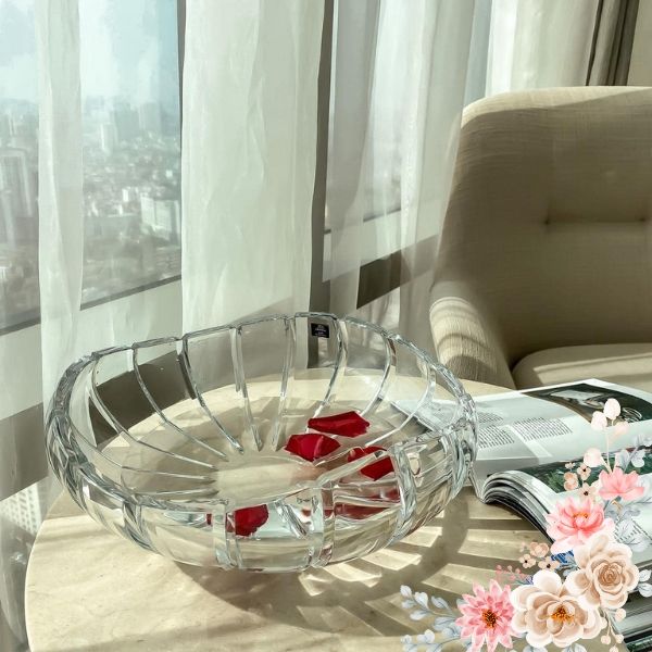 Đẹp xuất sắc: Tô Rogaska Delightfulday 32cm để quả, thả hoa, bày món sang chảnh bàn tiệc