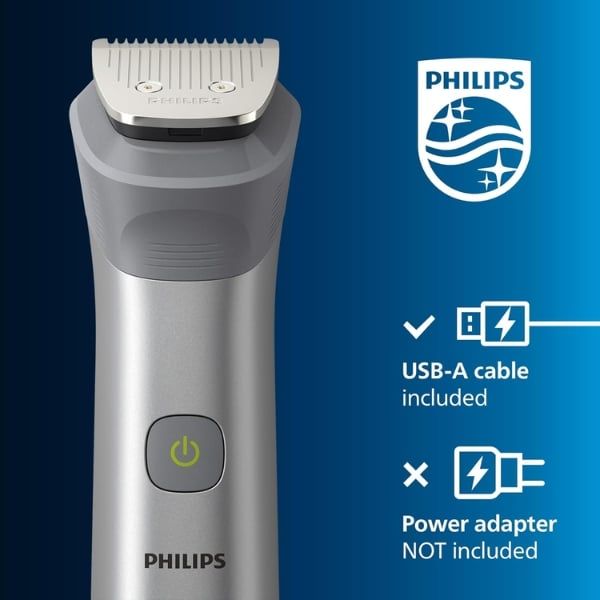 Tông đơ Philips MG5950/15 Series 5000 với 12 đầu tỉa trong 1 cho mặt, đầu và cơ thể, Một công cụ, tạo kiểu hoàn chỉnh, 14 cài đặt độ dài (0,5-16 mm)