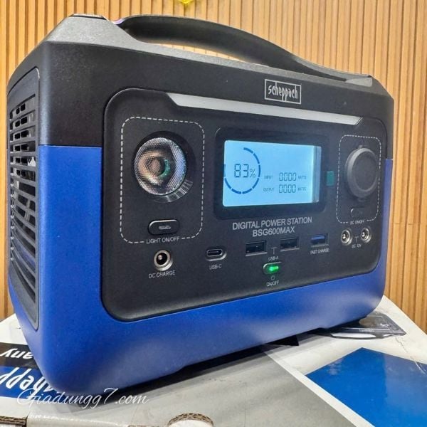 Trạm sạc Scheppach BSG600MAX 600W – Giải pháp lưu trữ năng lượng di động hoàn hảo cho mọi nhu cầu.