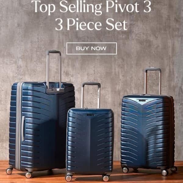 Set 3 Vali Samsonite Pivot 3 màu xanh (S/M/L) Cơ chế khóa kết hợp không cần chìa khóa được TSA chấp thuận tăng cường tính bảo mật.