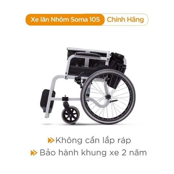 Xe lăn Karma Soma 105 (SM-150.5) với tựa lưng dễ dàng gấp gọn