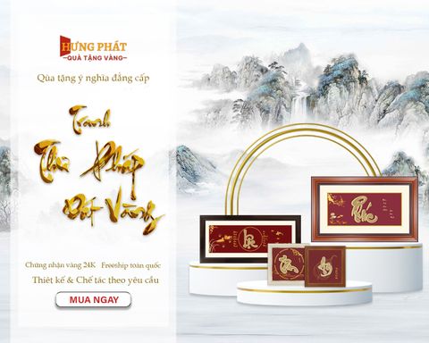 Tranh Thư Pháp Dát Vàng: Quà Tặng Doanh Nghiệp Tinh Hoa & Đẳng Cấp