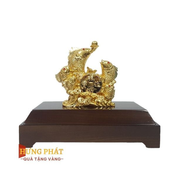 Cá Chép Vượt Vũ Môn Dát Vàng 24K hungphatgold.vn
