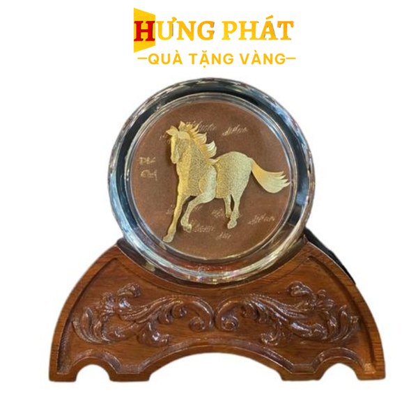 Chặn Giấy Ngựa Dát Vàng 24K hungphatgold.com.vn
