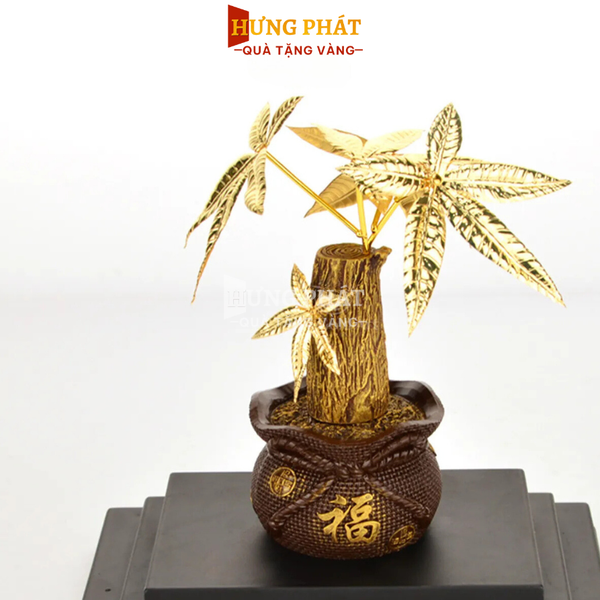 Chậu cây kim ngân dát vàng hungphatgold.vn