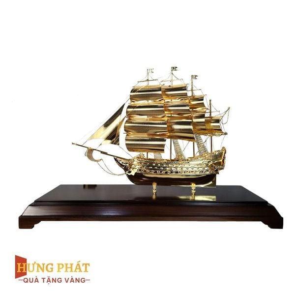 Mô Hình Thuyền Buồm Mạ Vàng (Mẫu L01) hungphatgold.vn