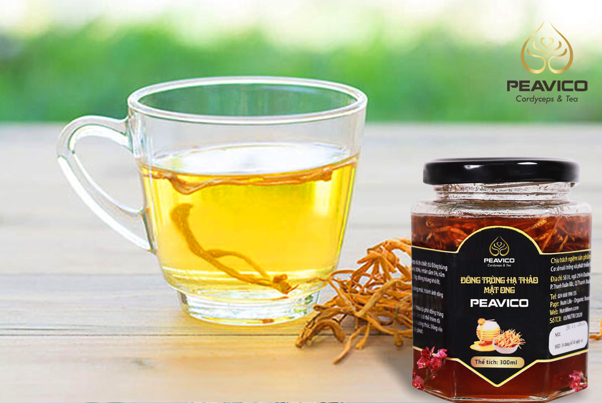trà mật ong đông trùng hạ thảo Peavico