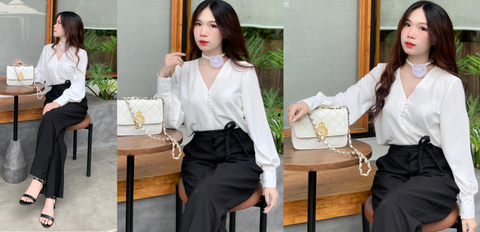 Quần tây ống rộng là gì, xu hướng thời trang công sở 2024