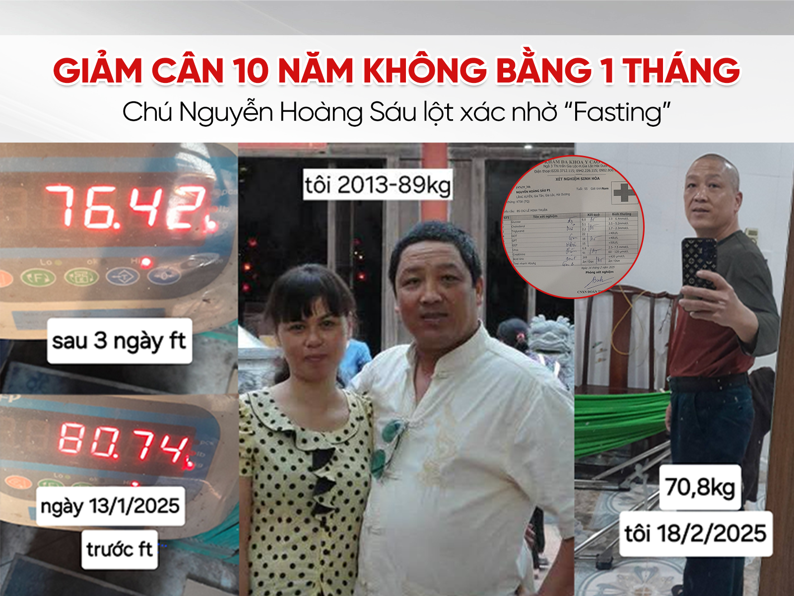 Giảm Cân 10 Năm Không Bằng 1 Tháng - Chú Nguyễn Hoàng Sáu lột xác nhờ “Fasting”