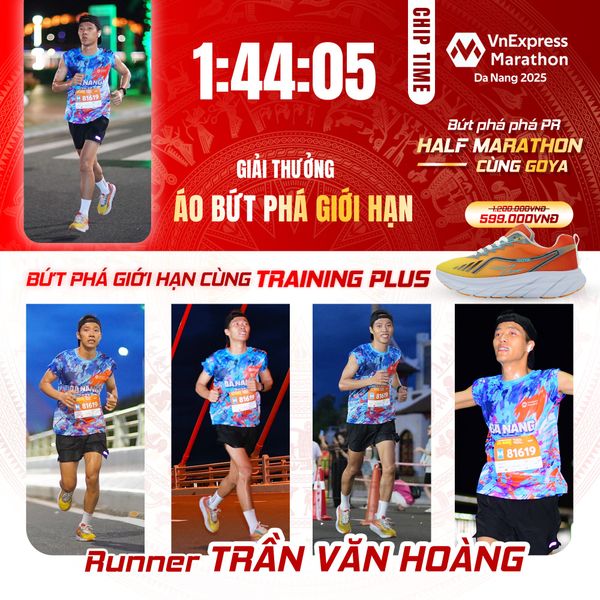 CHÚC MỪNG VĐV TRẦN VĂN HOÀNG BỨT PHÁ GIỚI HẠN THÀNH CÔNG TẠI ĐÀ NẴNG VỚI THỜI GIAN 1:44:05