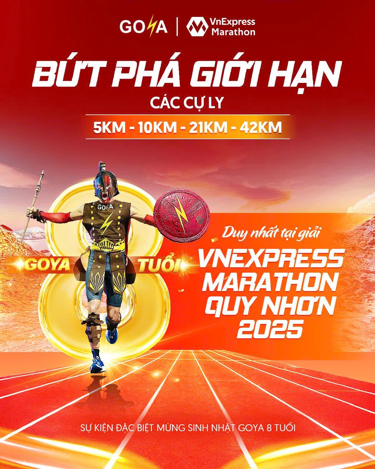 GOYA VIỆT NAM CÔNG BỐ CHƯƠNG TRÌNH BỨT PHÁ GIỚI HẠN ÁP DỤNG DUY NHẤT TẠI VNEXPRESS MARATHON QUY NHƠN 2025