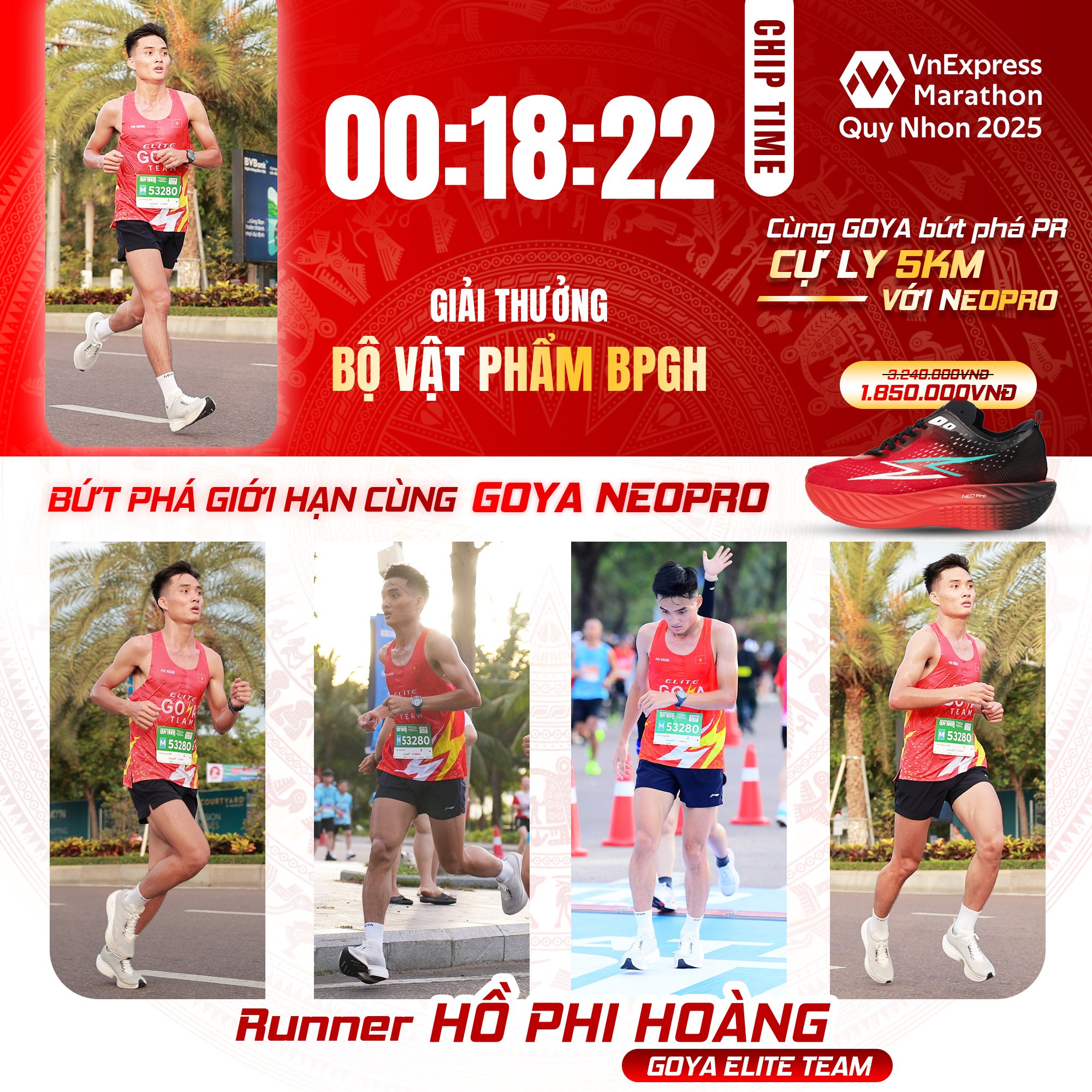 CHÚC MỪNG VĐV HỒ PHI HOÀNG NHẬN THƯỞNG BỘ VẬT PHẨM BỨT PHÁ GIỚI HẠN TỪ GOYA