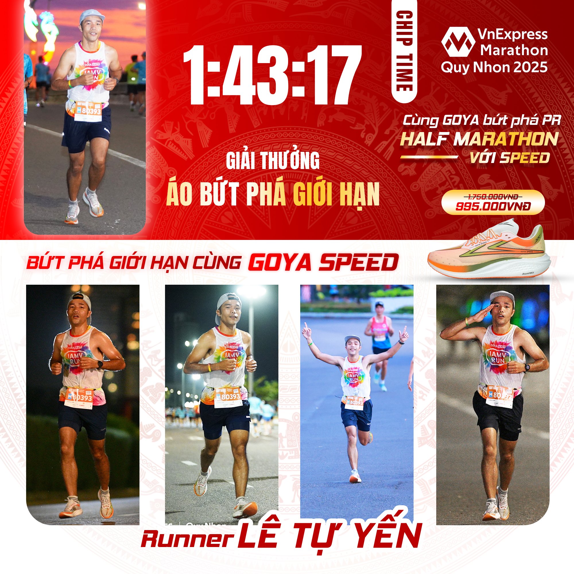 CHÚC MỪNG VĐV LÊ TỰ YẾN NHẬN THƯỞNG ÁO BỨT PHÁ GIỚI HẠN TỪ GOYA