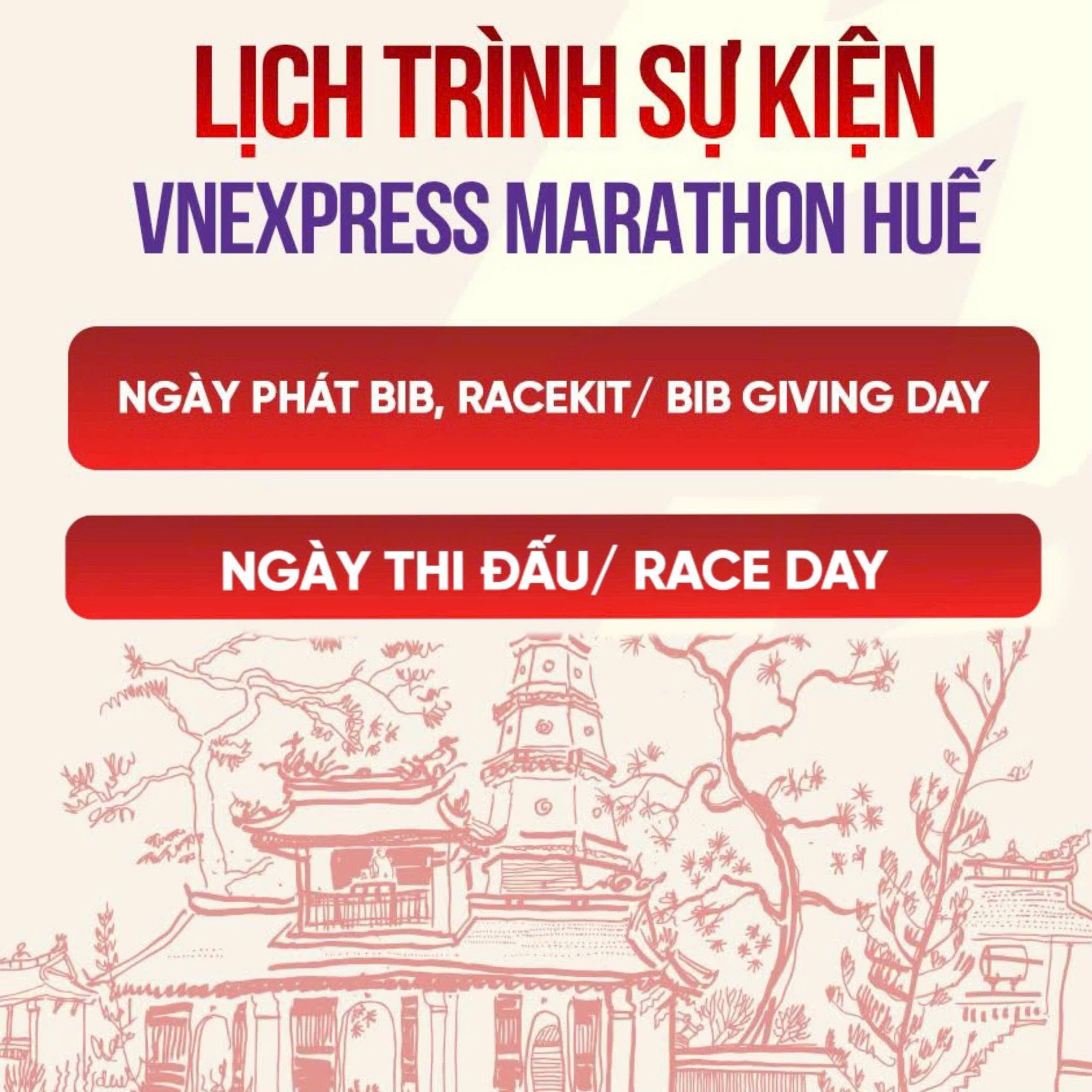 VNEXPRESS MARATHON HUẾ 2025: LỊCH TRÌNH SỰ KIỆN RUNNER CẦN NẮM RÕ