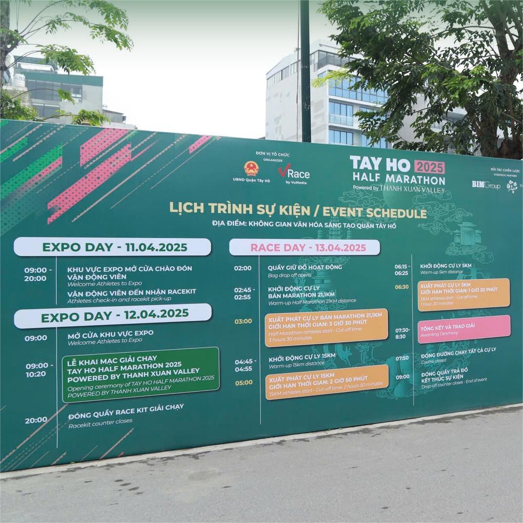 TAY HO HALF-MARATHON 2025: LỊCH TRÌNH SỰ KIỆN RUNNER CẦN CHÚ Ý