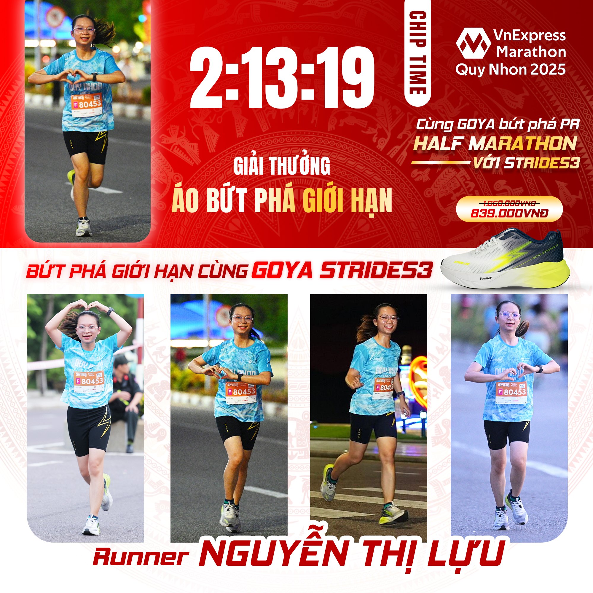 CHÚC MỪNG VĐV NGUYỄN THỊ LỰU NHẬN THƯỞNG ÁO BỨT PHÁ GIỚI HẠN TỪ GOYA